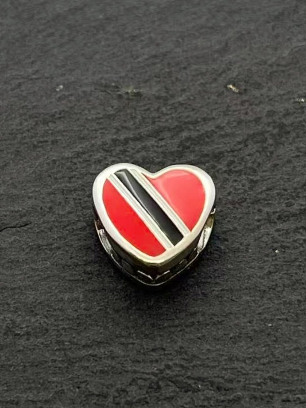 Pandora Trinidad and Tobago Flag Heart Charm Sterling Silver Jewelry